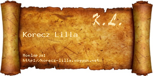 Korecz Lilla névjegykártya